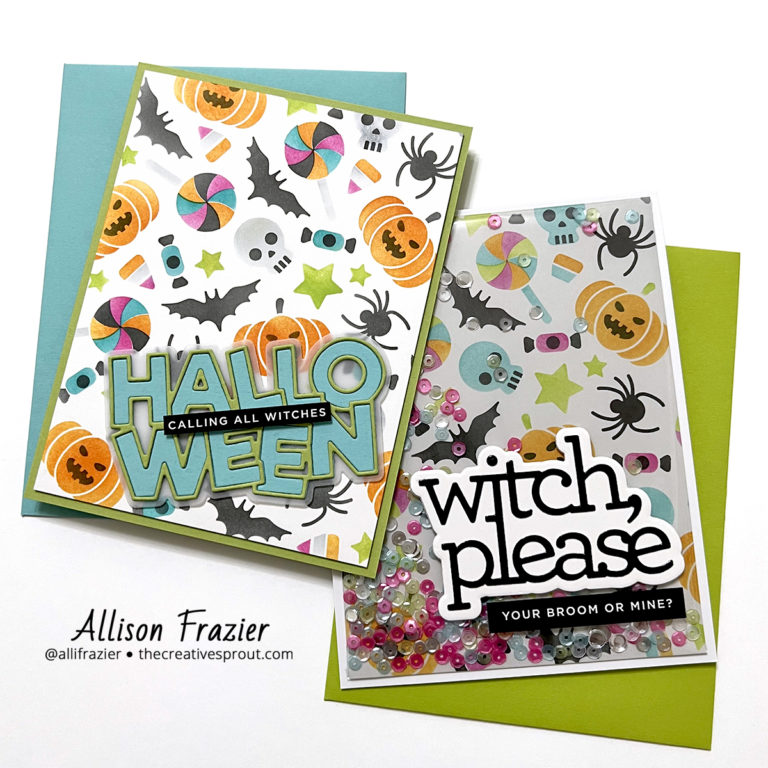 Stenciled Halloween Cards