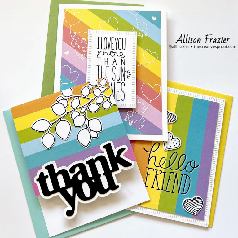 Bold Rainbow Striped Cards