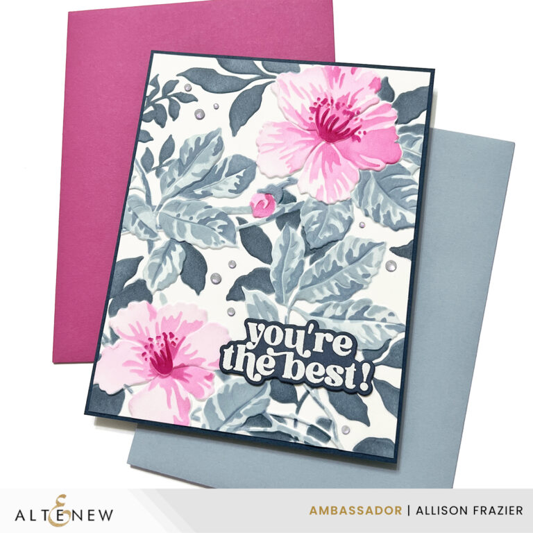 Layering Stencils on Embossed Background